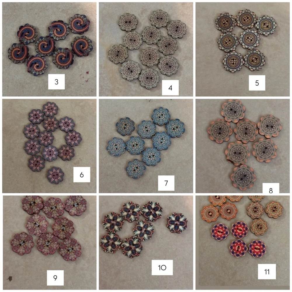 Mixed Floral Wood Buttons!